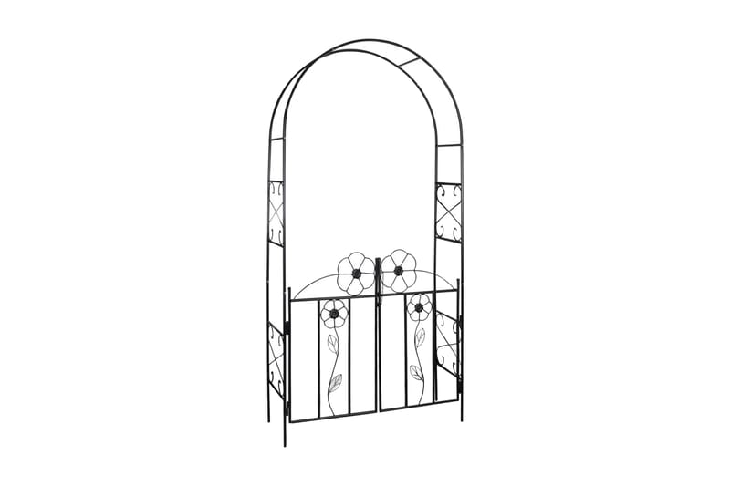 Pergola med grind - Svart - Inredning & dekor - Trädgårdsdekoration - Rosenbåge