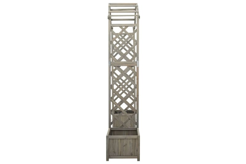Pergola med odlingslåda grå massivt granträ - Grå - Inredning & dekor - Trädgårdsdekoration - Rosenbåge