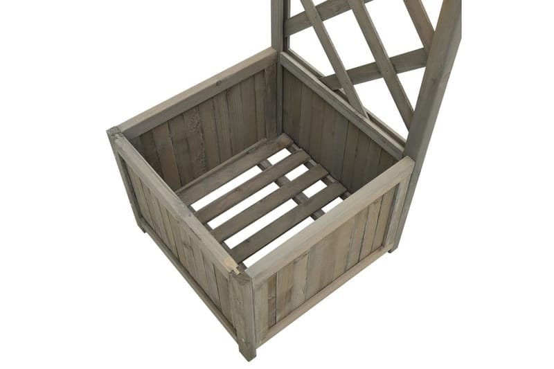 Pergola med odlingslåda grå massivt granträ - Grå - Inredning & dekor - Trädgårdsdekoration - Rosenbåge
