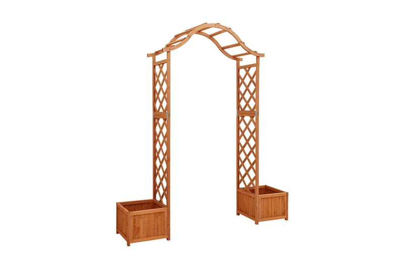 Pergola med odlingslåda massivt granträ - Brun - Inredning & dekor - Trädgårdsdekoration - Rosenbåge