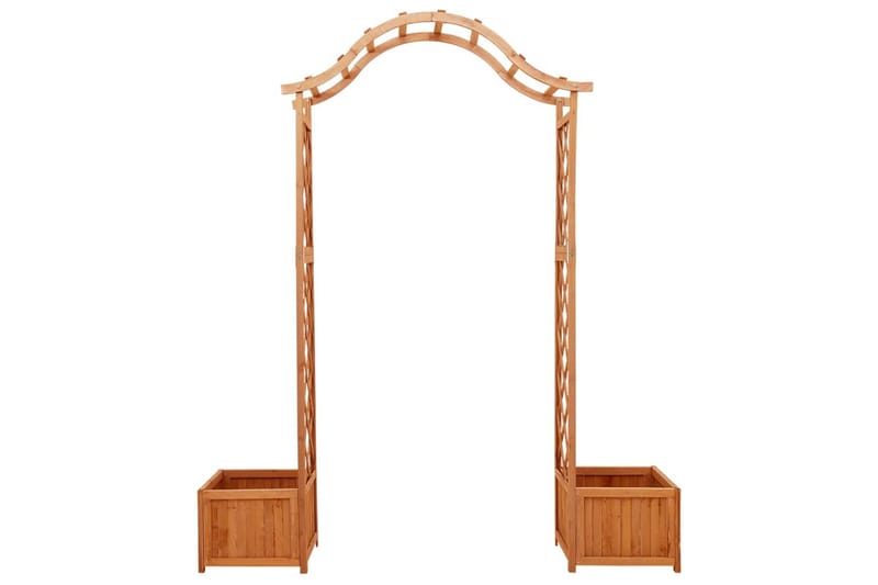 Pergola med odlingslåda massivt granträ - Brun - Inredning & dekor - Trädgårdsdekoration - Rosenbåge