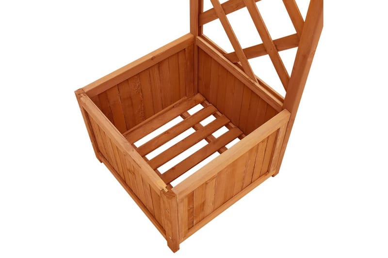 Pergola med odlingslåda massivt granträ - Brun - Inredning & dekor - Trädgårdsdekoration - Rosenbåge