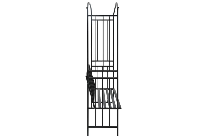 Rosenbåge med bänk svart 128x50x207 cm järn - Svart - Inredning & dekor - Trädgårdsdekoration - Rosenbåge