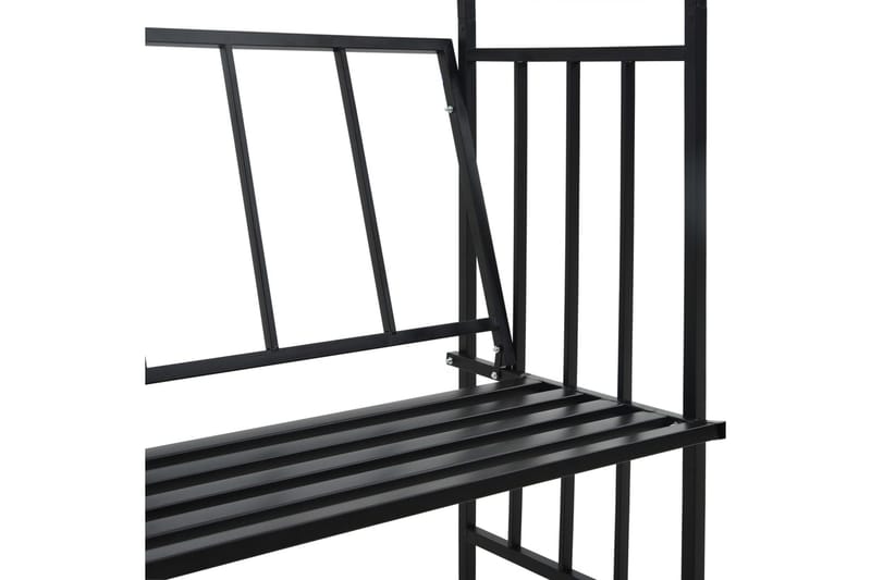 Rosenbåge med bänk svart 128x50x207 cm järn - Svart - Inredning & dekor - Trädgårdsdekoration - Rosenbåge