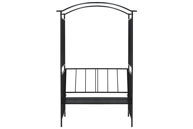 Rosenbåge med bänk svart 128x50x207 cm järn - Svart - Inredning & dekor - Trädgårdsdekoration - Rosenbåge