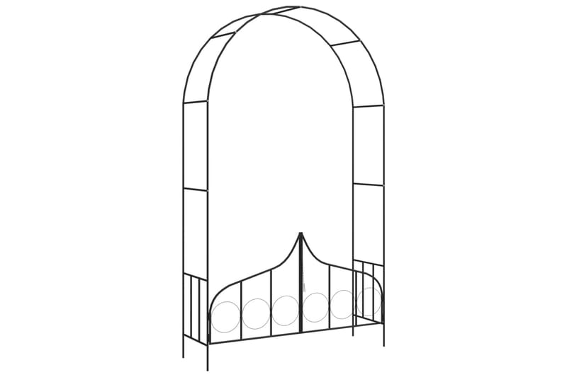 Rosenbåge med grind svart 138x40x238 cm järn - Svart - Rosenbåge