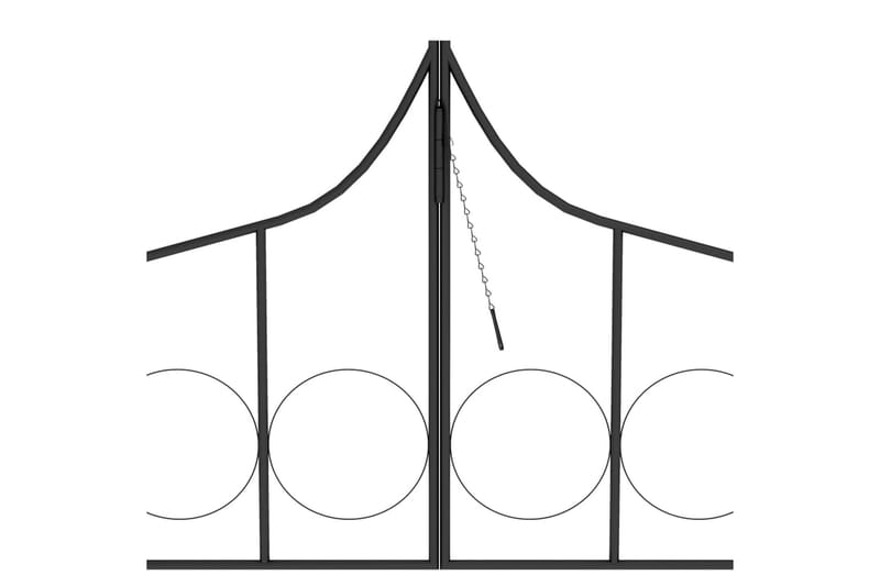 Rosenbåge med grind svart 138x40x238 cm järn - Svart - Rosenbåge