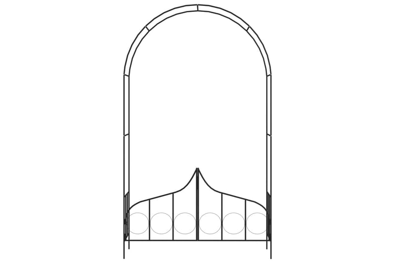 Rosenbåge med grind svart 138x40x238 cm järn - Svart - Rosenbåge