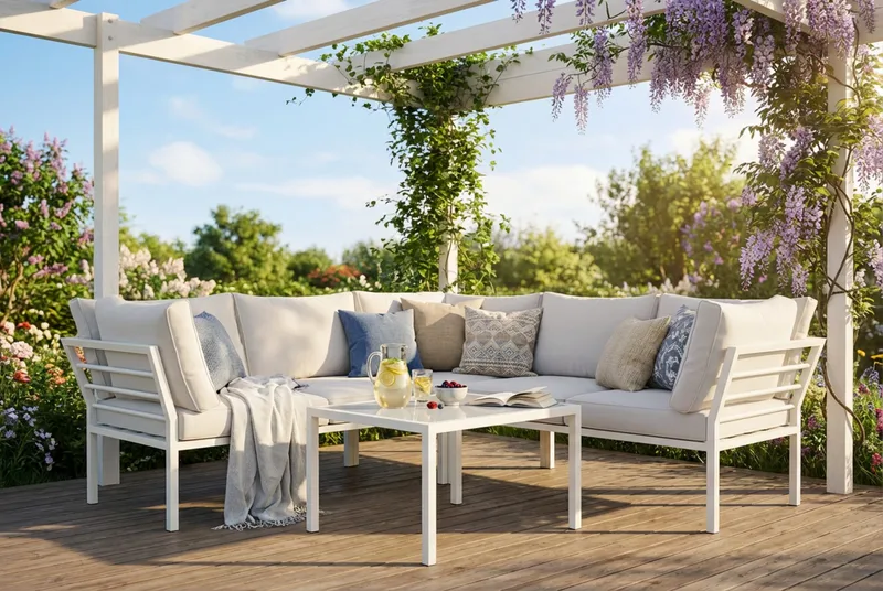 Ariany Hörnsoffa Utomhus  5-sits - Beige - Utemöbler - Utegrupp - Loungegrupp