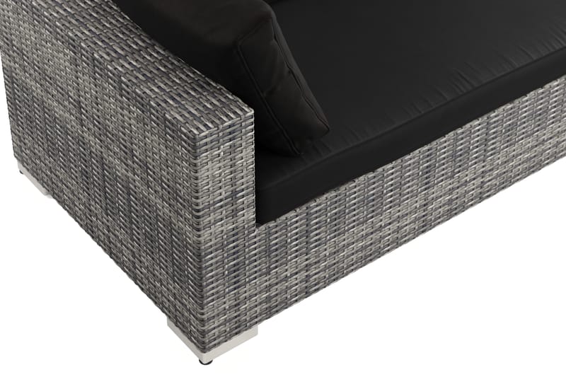 Bahamas Högermodul utomhus 140 cm i konstrotting - Grå - Utemöbler - Övrigt utemöbler - Modulsoffa utomhus - Högermodul utesoffa