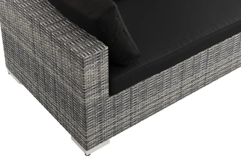 Bahamas Högermodul utomhus 140 cm i konstrotting - Grå - Utemöbler - Övrigt utemöbler - Modulsoffa utomhus - Högermodul utesoffa