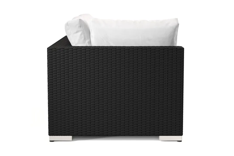 Bahamas Högermodul utomhus 140 cm i konstrotting - Svart - Utemöbler - Övrigt utemöbler - Modulsoffa utomhus - Högermodul utesoffa