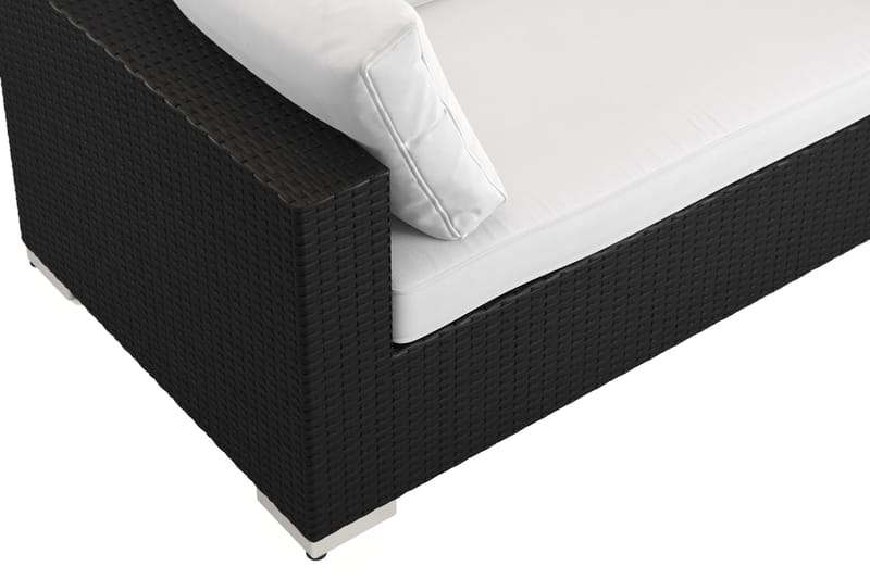 Bahamas Högermodul utomhus 140 cm i konstrotting - Svart - Utemöbler - Övrigt utemöbler - Modulsoffa utomhus - Högermodul utesoffa