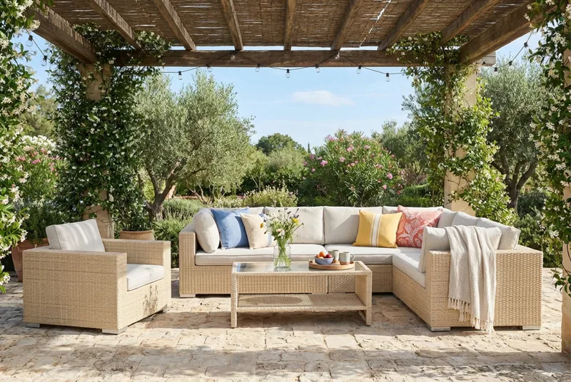 Bahamas Loungefåtölj utomhus i konstrotting - Beige - Utemöbler - Utestolar & fåtöljer - Utefåtöljer & loungefåtöljer