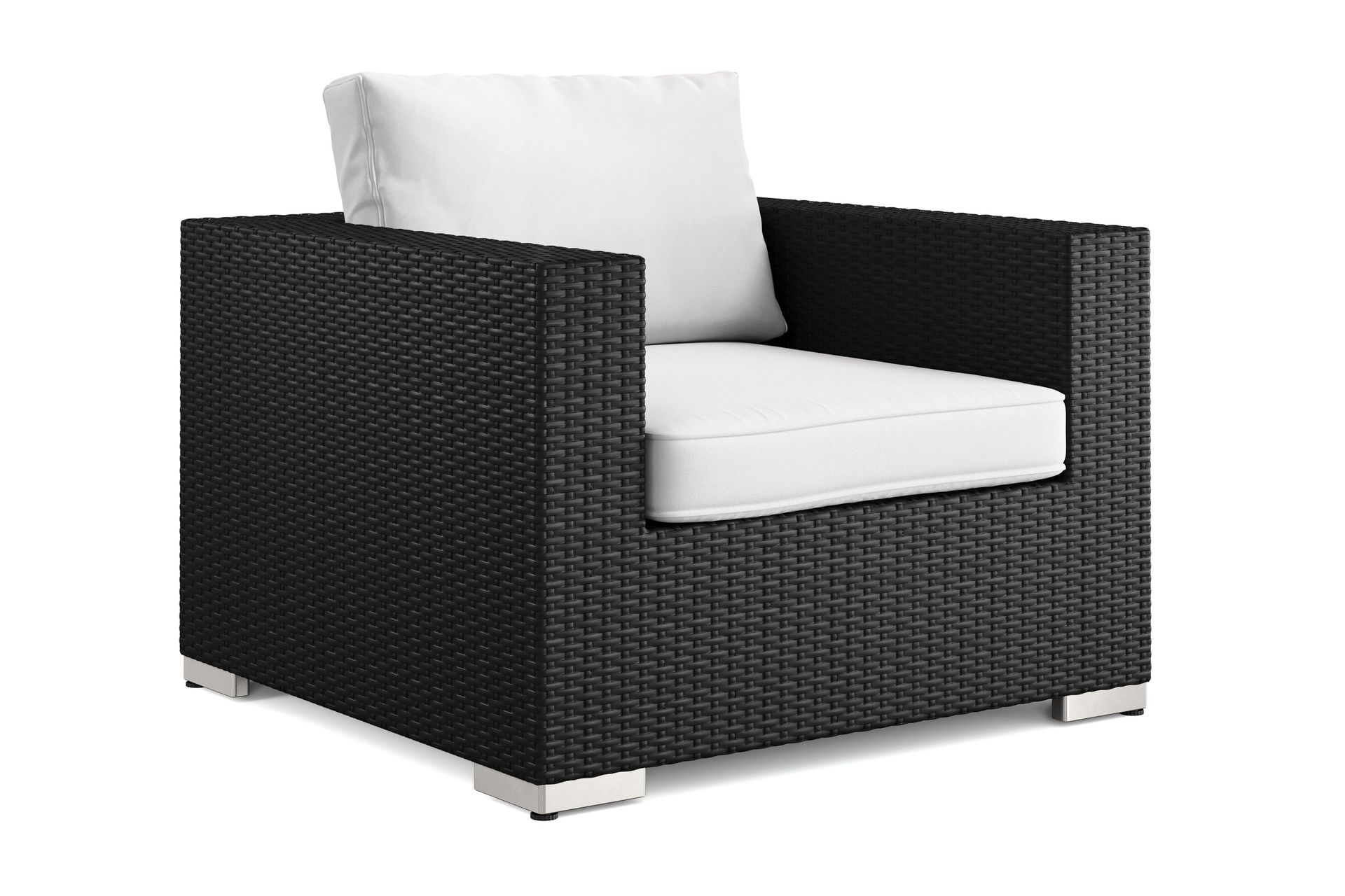 bahamas loungefåtölj utomhus i konstrotting - svart