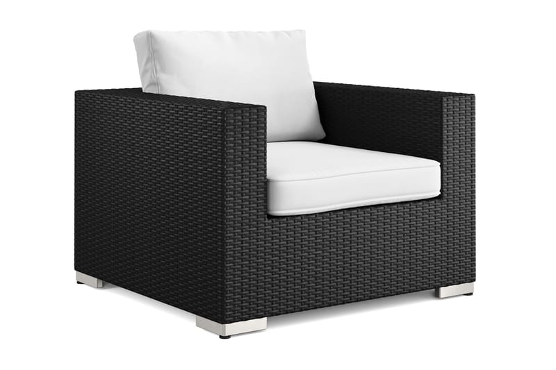 Bahamas Loungefåtölj utomhus i konstrotting, Svart