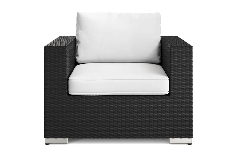 Bahamas Loungefåtölj utomhus i konstrotting - Svart - Utemöbler - Utestolar & fåtöljer - Utefåtöljer & loungefåtöljer