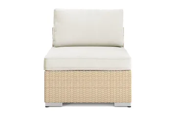 Bahamas Mittmodul utomhus i konstrotting med Ljus vattenavisande dyna - Beige - Utemöbler - Övrigt utemöbler - Modulsoffa utomhus - Mittmodul utesoffa