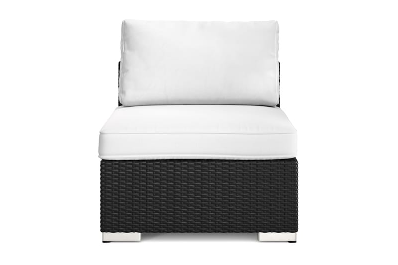 Bahamas Mittmodul utomhus i konstrotting med Ljus vattenavisande dyna - Svart / Vit - Utemöbler - Övrigt utemöbler - Modulsoffa utomhus - Mittmodul utesoffa