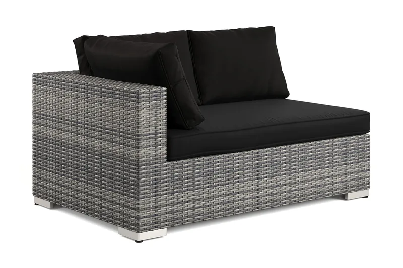 Bahamas Vänstermodul utomhus 140 cm i konstrotting - Grå - Utemöbler - Övrigt utemöbler - Modulsoffa utomhus - Högermodul utesoffa