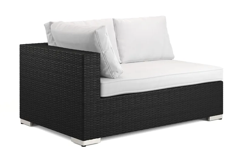 Bahamas Vänstermodul utomhus 140 cm i konstrotting - Svart - Utemöbler - Övrigt utemöbler - Modulsoffa utomhus - Högermodul utesoffa