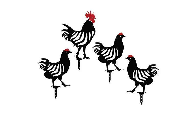 Dekorativ Trädgårds Metalltillbehör Set Flarek Svart Fyra stycken, Fyra stycken