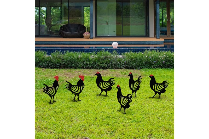 Dekorativ Trädgårds Metalltillbehör Set Flarek Svart Sex stycken - Sex stycken - Inredning & dekor - Trädgårdsdekoration - Trädgårdsfigurer & trädgårdsprydnad - Plastdjur