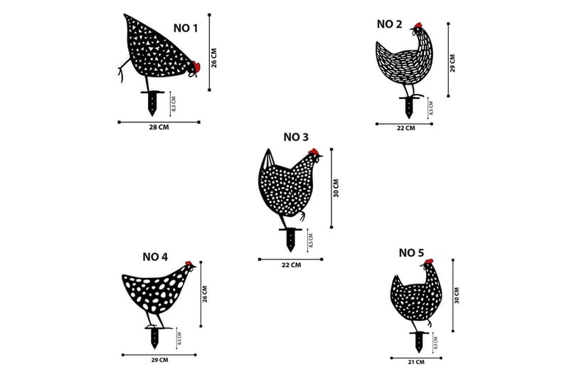 Dekorativ Trädgårds Metalltillbehör Set Gilen Svart - Svart - Inredning & dekor - Trädgårdsdekoration - Trädgårdsfigurer & trädgårdsprydnad - Plastdjur