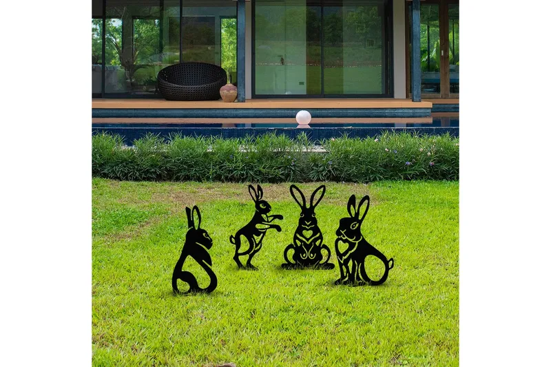 Dekorativ Trädgårds Metalltillbehör Set Jarielhaven Svart - Svart - Inredning & dekor - Trädgårdsdekoration - Trädgårdsfigurer & trädgårdsprydnad - Trädgårdsstatyer