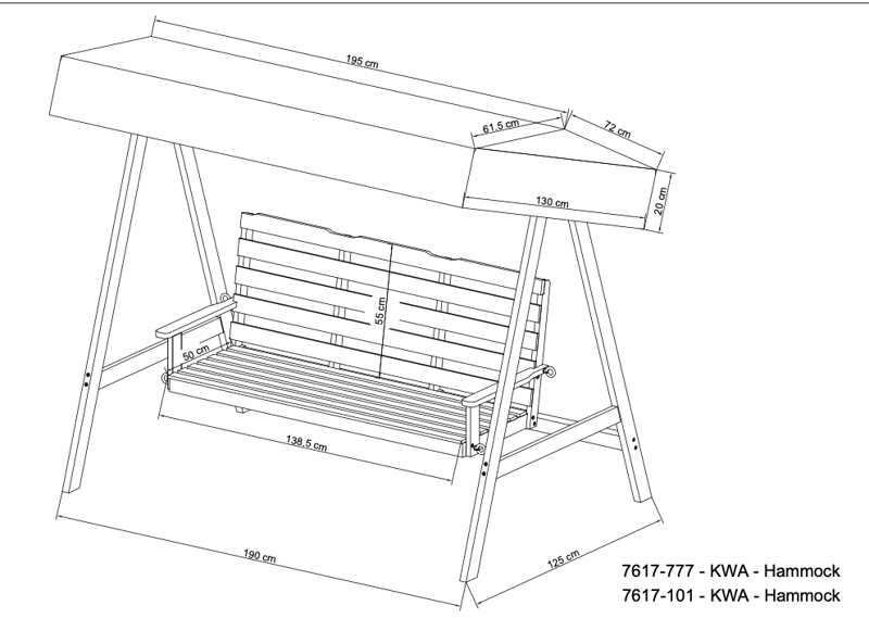 Hammock utomhus 195x125x159 inkl tak - Mörkgrön - Utemöbler - Utesoffor & bänkar - Hammock - Hammockställning