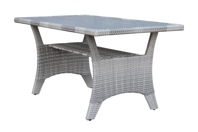 James Light Stor l-formad loungegrupp utomhus i konstrotting med förvaring och gråa dynor - Grå - Utemöbler - Utegrupp - Loungegrupp