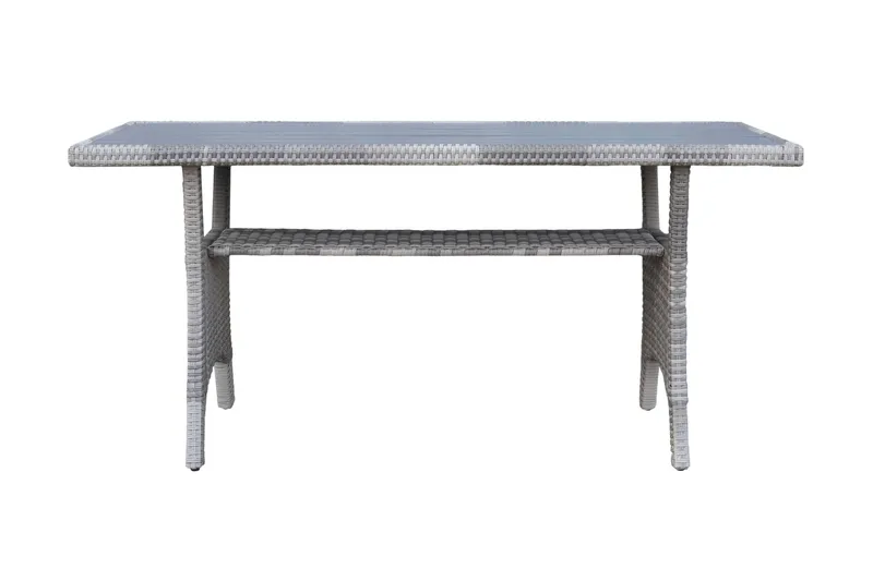 James Light Stor L-formad vändbar loungegrupp utomhus i konstrotting med förvaring och gråa dynor - Grå - Utemöbler - Utegrupp - Loungegrupp