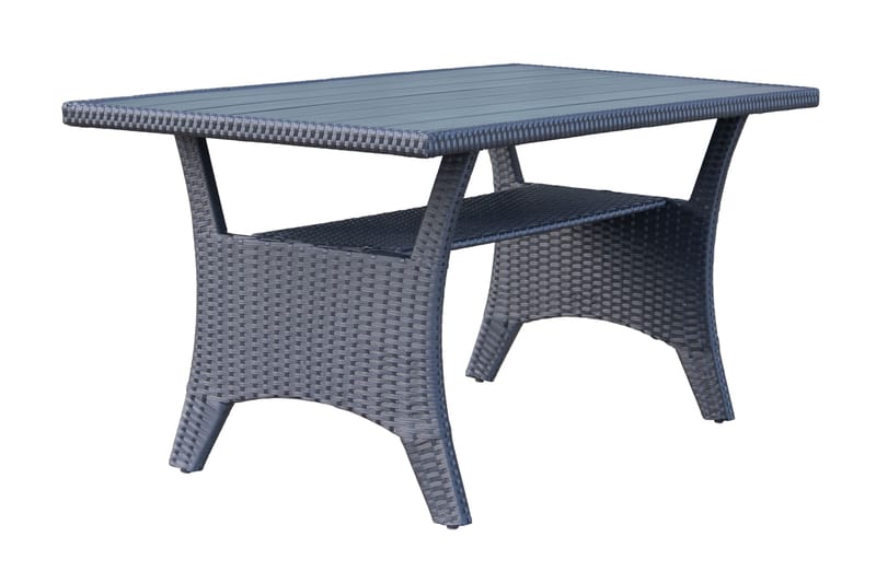 James Light Stor L-formad vändbar loungegrupp utomhus i konstrotting med förvaring och vita dynor - Svart - Utemöbler - Utegrupp - Loungegrupp