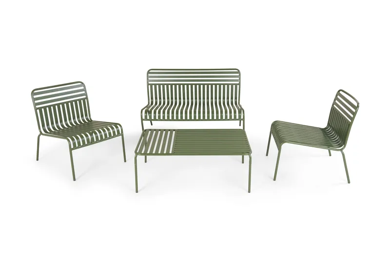 Jarva Liten 4-sits Soffgrupp Utomhus i metall - Oliv - Utemöbler - Utegrupp - Loungegrupp