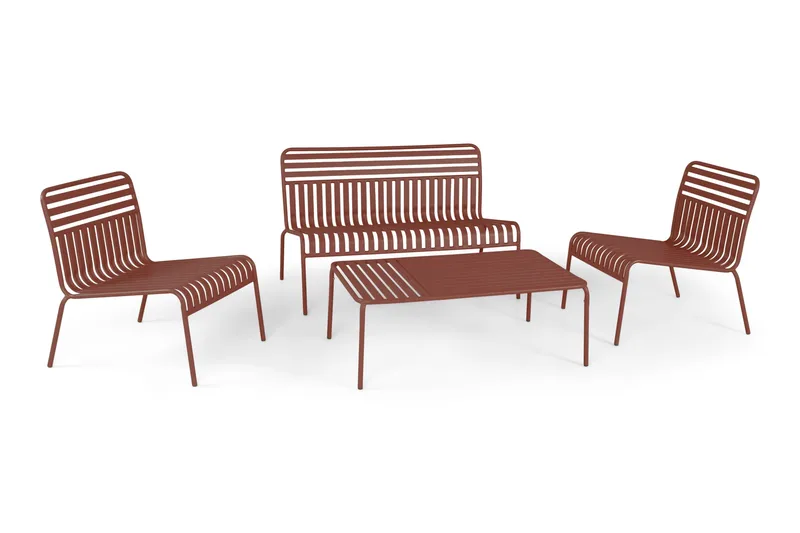 Jarva Liten 4-sits Soffgrupp Utomhus i metall - Röd - Utemöbler - Utegrupp - Loungegrupp