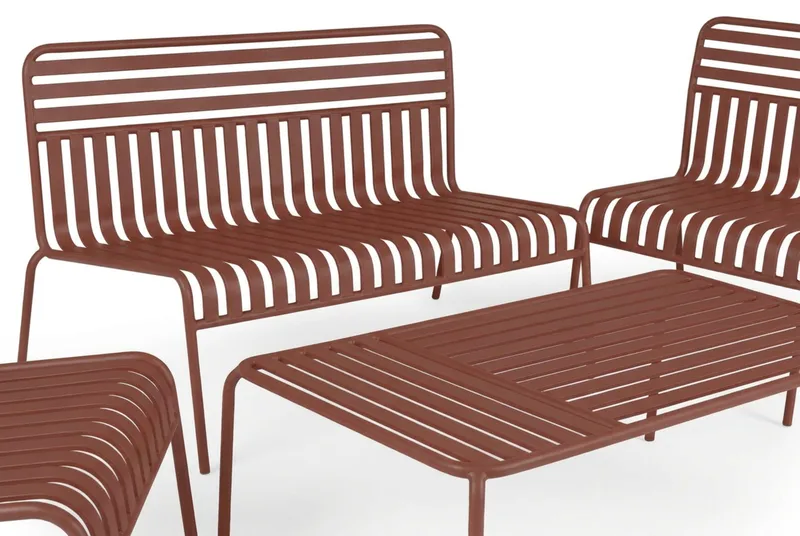 Jarva Liten 4-sits Soffgrupp Utomhus i metall - Röd - Utemöbler - Utegrupp - Loungegrupp