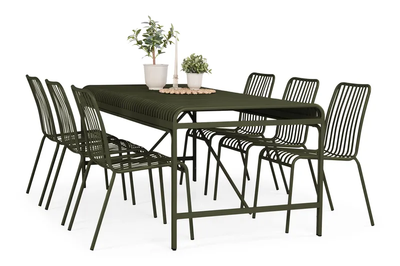 Jarva Rektangulärt Matbord Utomhus 90x200 cm i Metall - Grön - Utemöbler - Trädgårdsbord & Utebord - Matbord ute