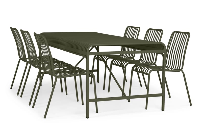 Jarva Rektangulärt Matbord Utomhus 90x200 cm i Metall - Grön - Utemöbler - Trädgårdsbord & Utebord - Matbord ute