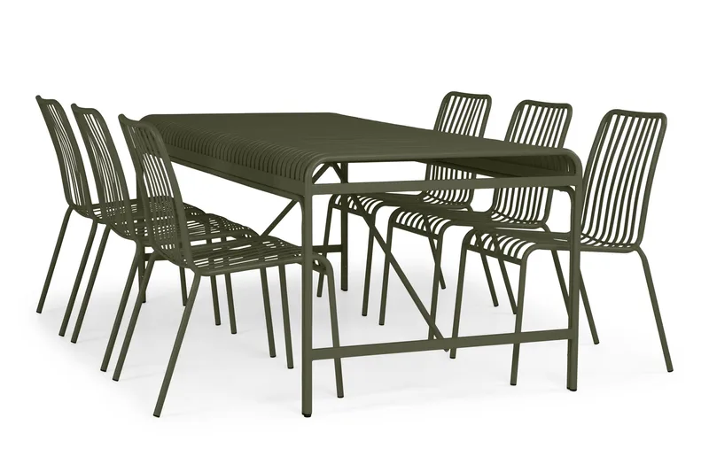 Jarva Rektangulärt Matbord Utomhus 90x200 cm i Metall - Grön - Utemöbler - Trädgårdsbord & Utebord - Matbord ute