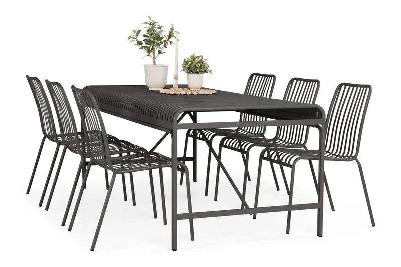 Jarva Rektangulärt Matbord Utomhus 90x200 cm i Metall - Svart - Utemöbler - Trädgårdsbord & Utebord - Matbord ute