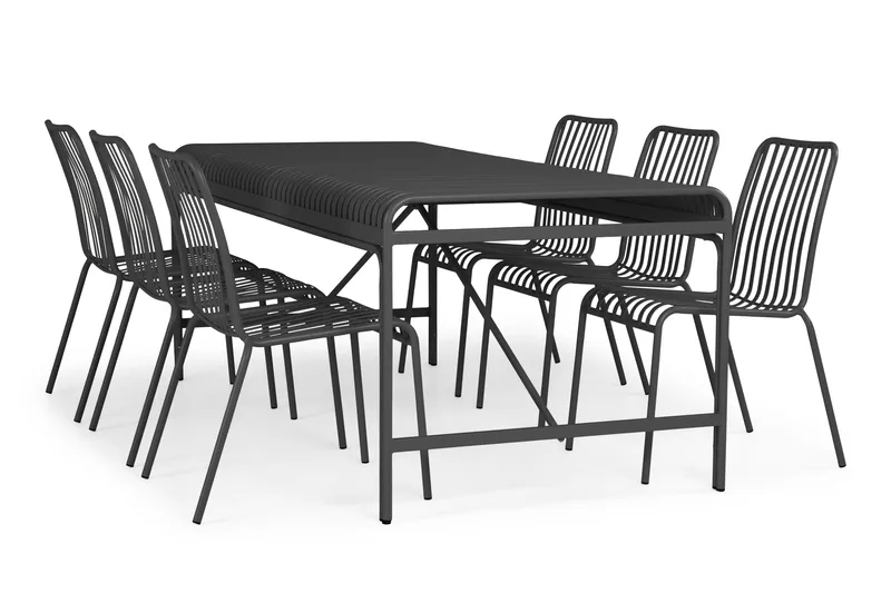 Jarva Rektangulärt Matbord Utomhus 90x200 cm i Metall - Svart - Utemöbler - Trädgårdsbord & Utebord - Matbord ute