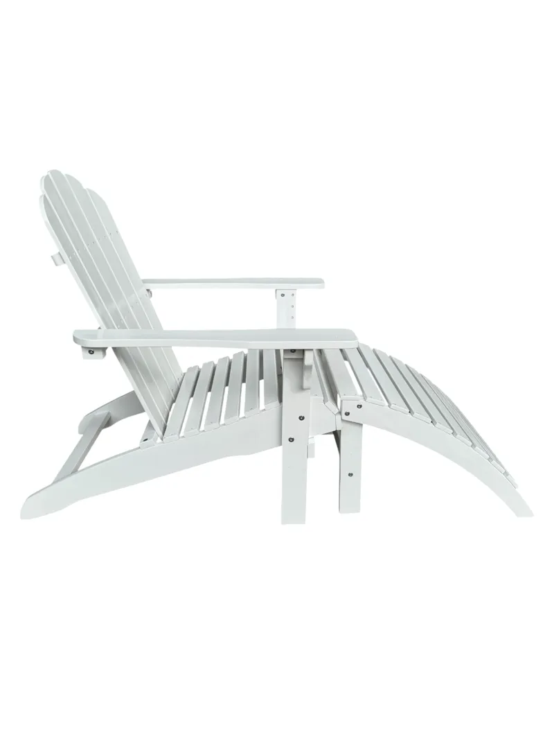 Landet Däckstol utomhus i akacia trä - Vit - Utemöbler - Utestolar & fåtöljer - Solstol - Däckstol