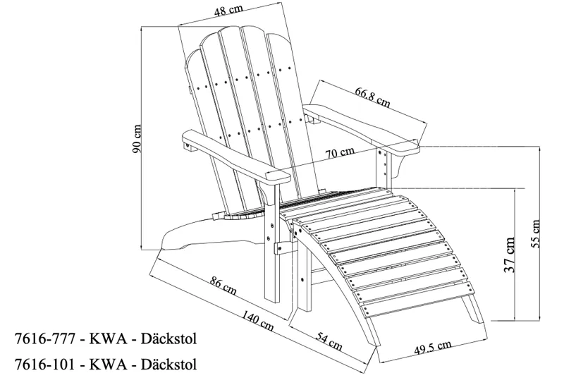 Landet Däckstol utomhus i akacia trä - Vit - Utemöbler - Utestolar & fåtöljer - Solstol - Däckstol
