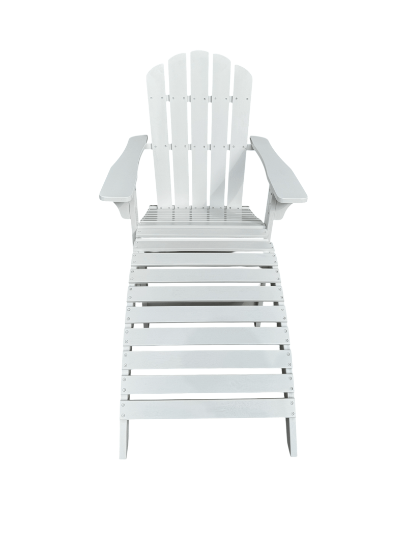 Landet Däckstol utomhus i akacia trä - Vit - Utemöbler - Utestolar & fåtöljer - Solstol - Däckstol