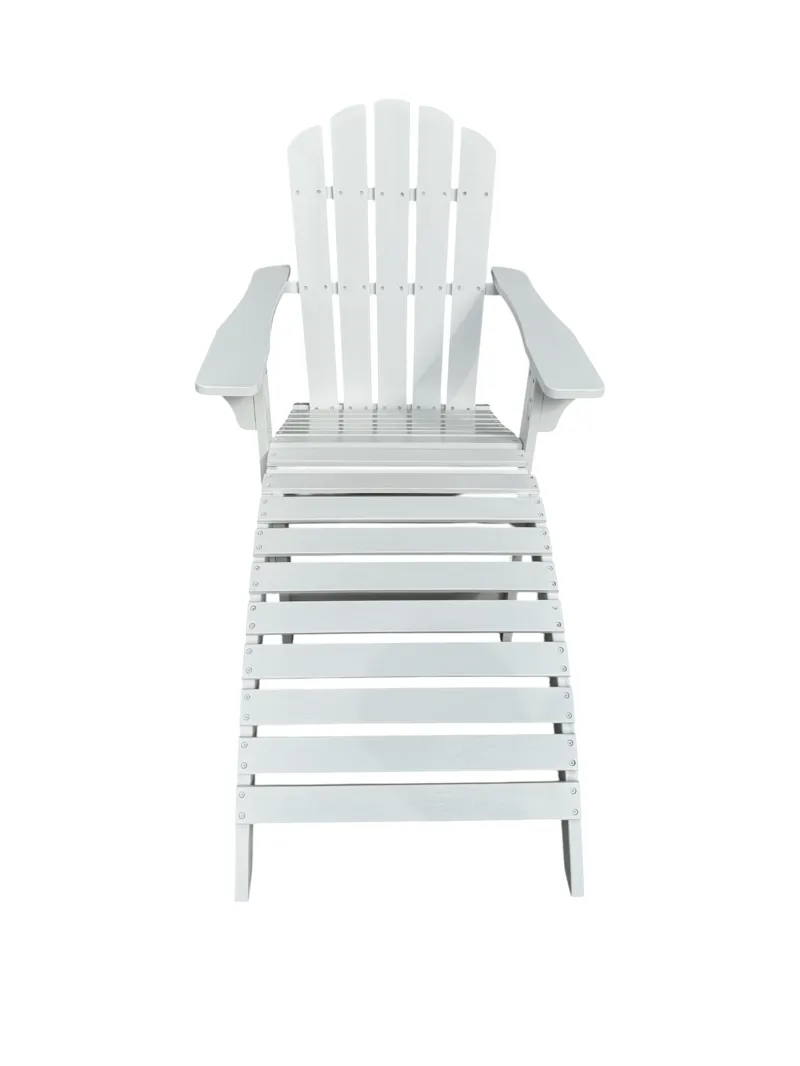 Landet Däckstol utomhus i akacia trä - Vit - Utemöbler - Utestolar & fåtöljer - Solstol - Däckstol