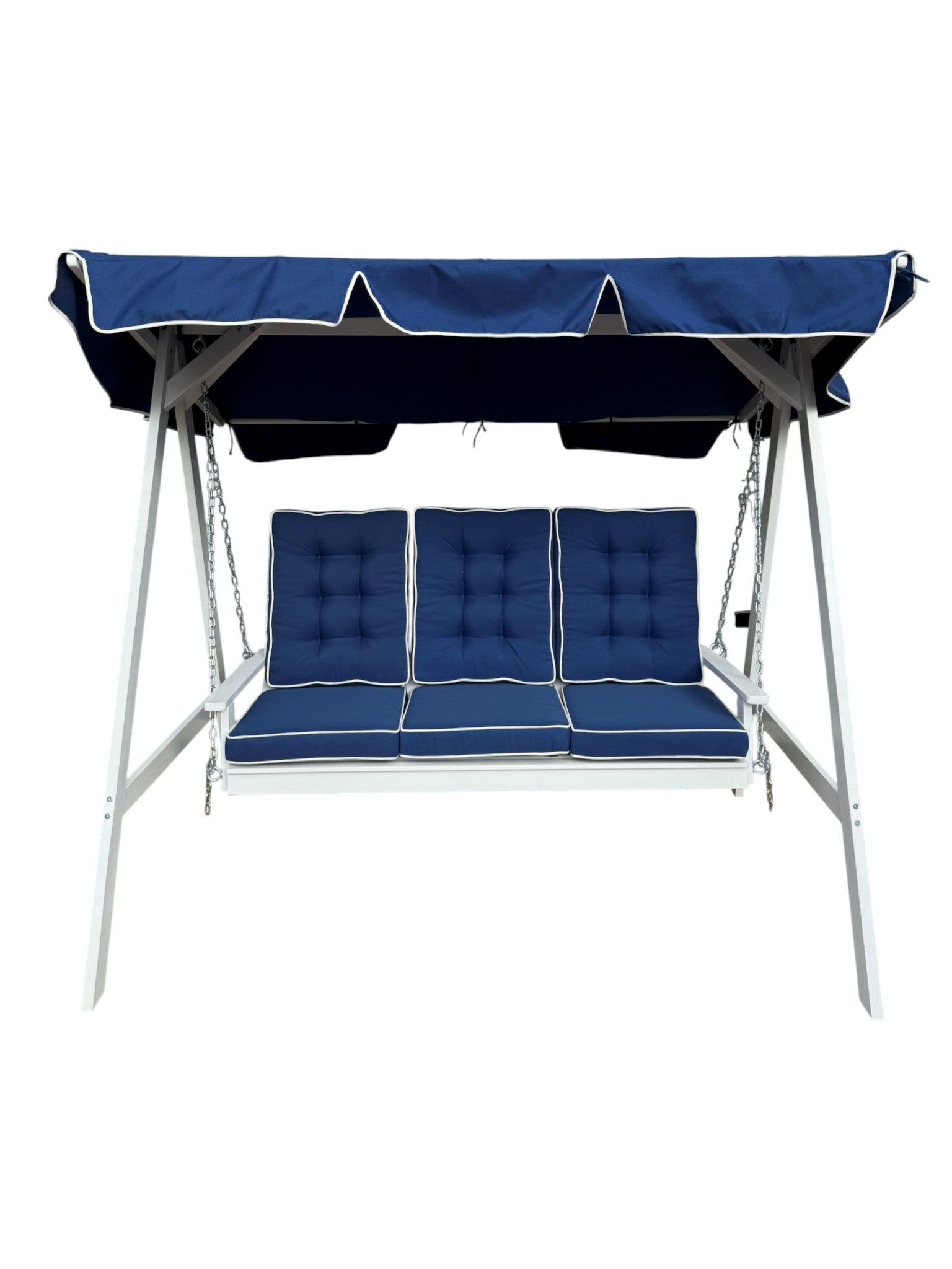 landet hammock utomhus gunga med tak 195x125x159 - blå / vit