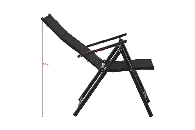 Maggie Vadderad Fällbar Positionsstol utomhus - Svart - Utemöbler - Utestolar & fåtöljer - Positionsstol