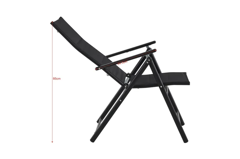 Maggie Vadderad Fällbar Positionsstol utomhus - Svart - Utemöbler - Utestolar & fåtöljer - Positionsstol