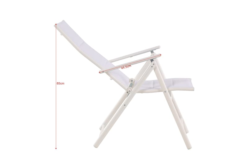 Maggie Vadderad Fällbar Positionsstol utomhus - Vit - Utemöbler - Utestolar & fåtöljer - Positionsstol