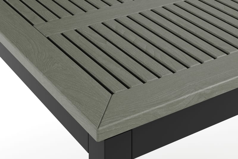 Monaco rektangulärt förlängningsbart bord utomhus med iläggsskiva 150-250x90 cm i aluminium/metall/plast - Svart/Grå - Utemöbler - Trädgårdsbord & Utebord - Matbord ute
